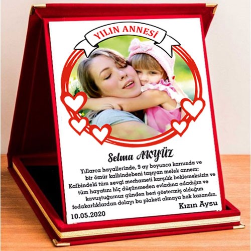 Yılın Annesi Hediye Plaketi. Anneler Günü Hediyesi, plaket